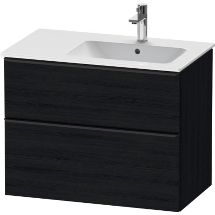 Duravit D-neo vaskeskab for højrevendt vask med 2 skuffer 81 x 46,2 cm i black oak