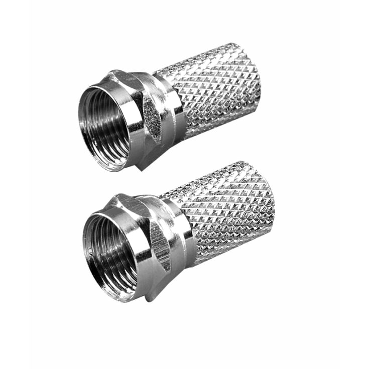 VIVANCO Plugg, F-kontakt, 6,5 mm, 2 stk