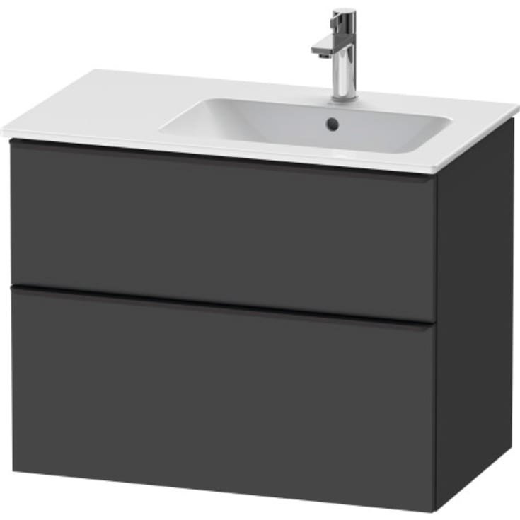 Duravit D-neo vaskeskab for højrevendt vask med 2 skuffer 81 x 46,2 cm i mat grafit