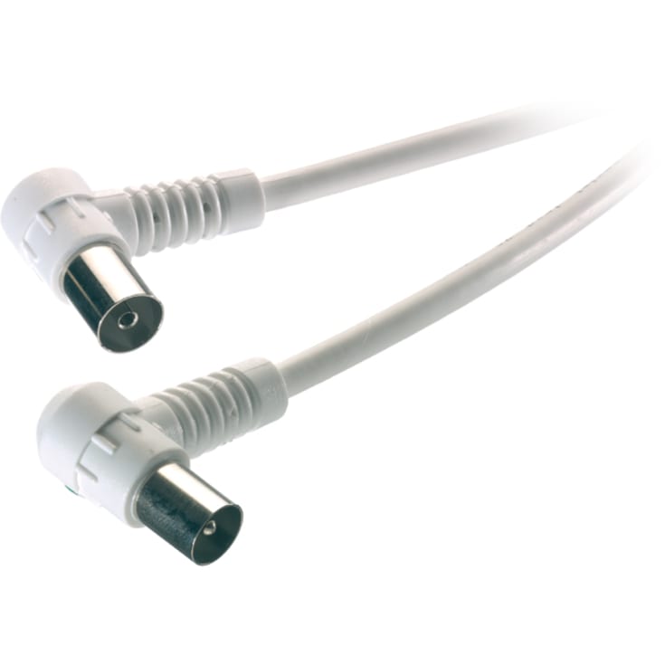 VIVANCO 90dB antennekabel 90° vinklet 3 m hvit