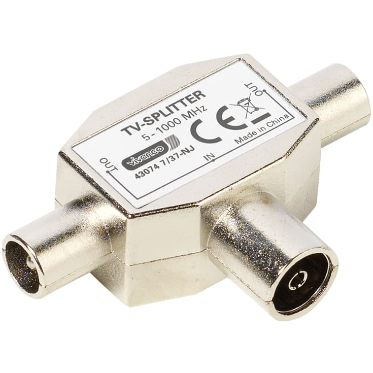 VIVANCO TV Splitter 2-veis metallskjermet