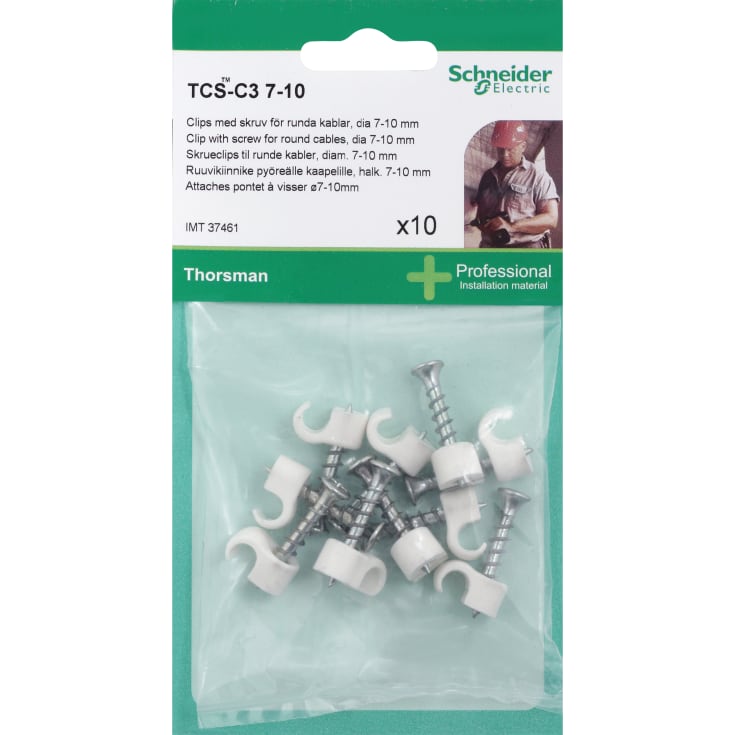 Schneider TCS-C3 skrueklemme 10 stk, hvit, 7-10 mm