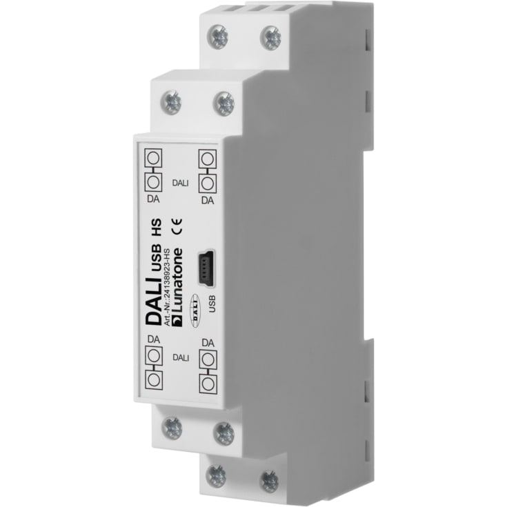 Dali USB Din interface som anvendes med Dali-softwaren Dali cockpit