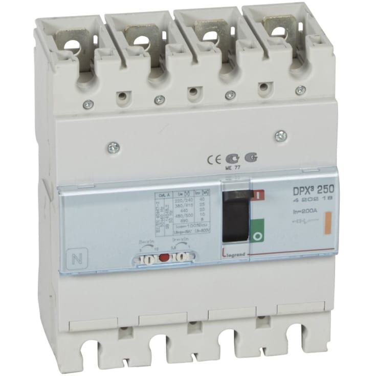 DPX3 250 maksimalafbryder termomagnetisk 200A 4P 25kA