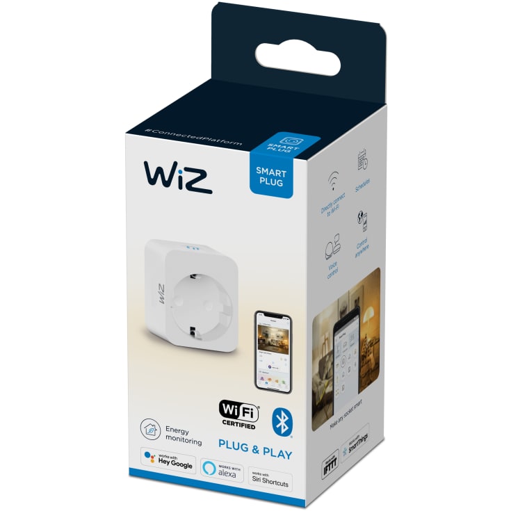 Wiz smart plugg för eluttag, Wi-Fi + Bluetooth med energimätare
