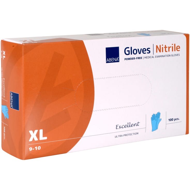 Abena Excellent puderfri nitrilhandske, storlek. XL, 100 stycken.