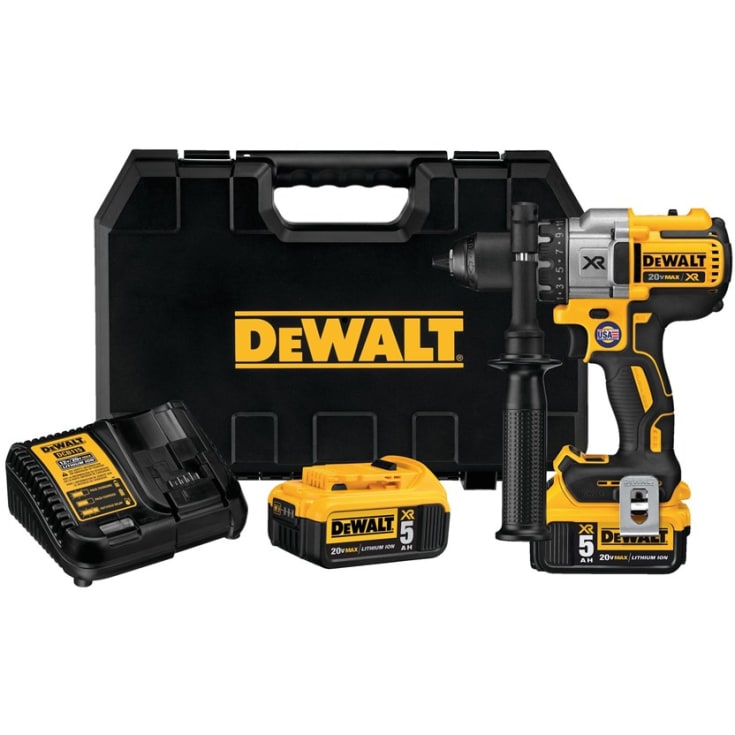 Dewalt 18V XR boremaskine m. 2 x 18V 5,0Ah batterier