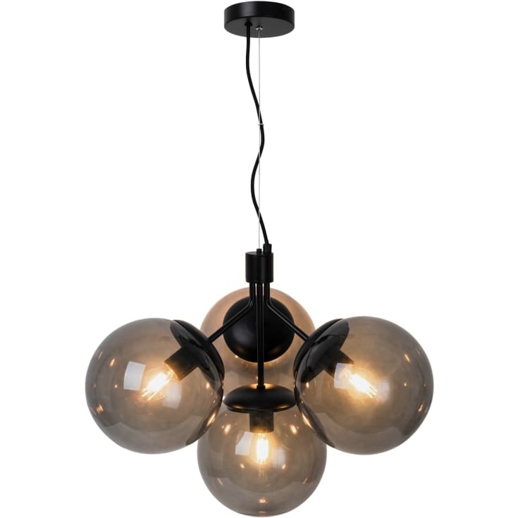 Nordlux Ivona pendellampe, svart, 4 lamper