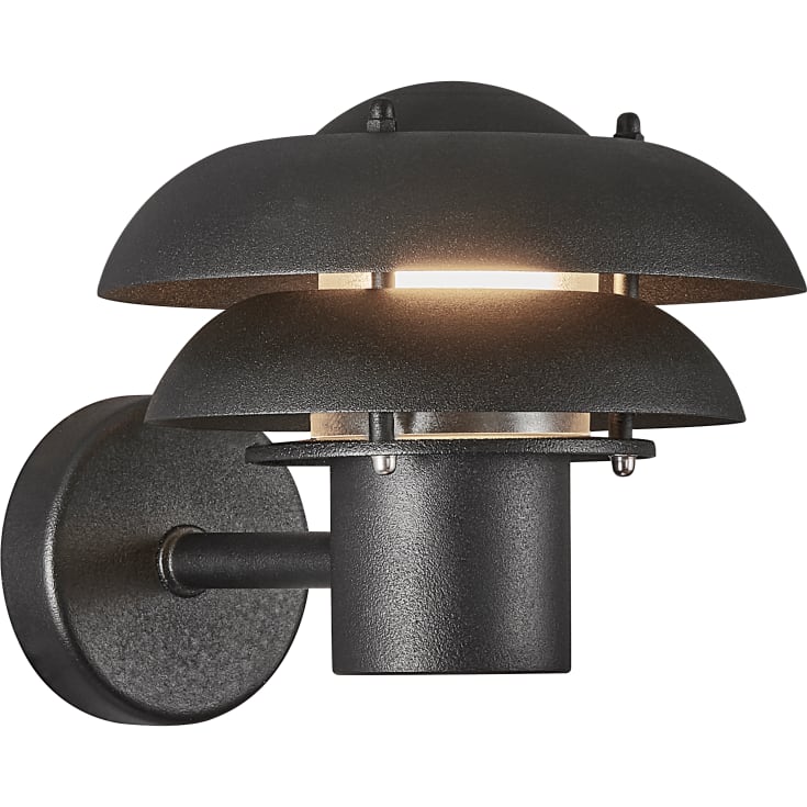 Nordlux Kurnos udendørs væglampe, sort, Ø20 cm