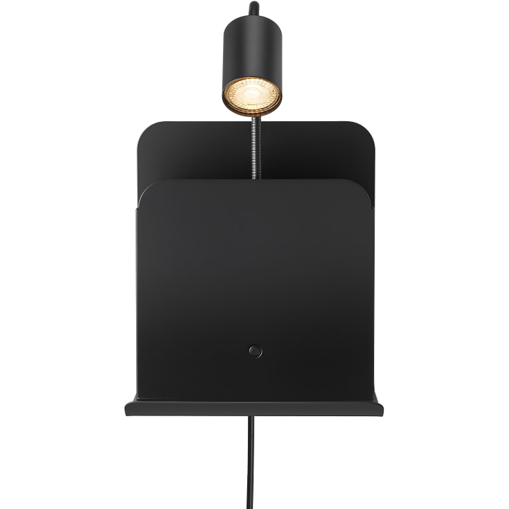 Nordlux Roomi vägglampa med USB, svart