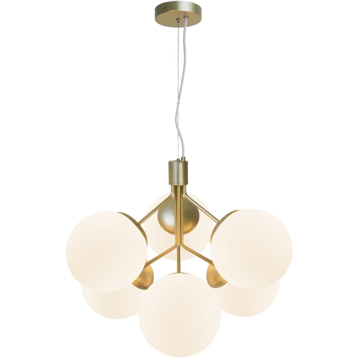 Nordlux Ivona pendellampe, messing, 6 lamper