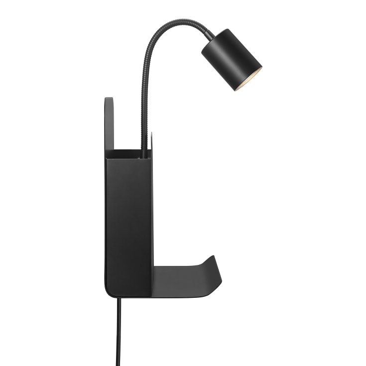 Nordlux Roomi vägglampa med USB, svart