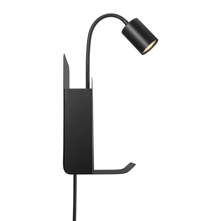 Nordlux Roomi vägglampa med USB, svart