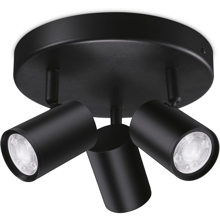 Wiz Imageo rund spotlampe, farveskift + hvid, sort