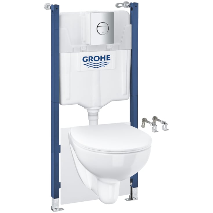 Grohe Solido Bau Sail toalettpaket, utan spolkant, vit/krom