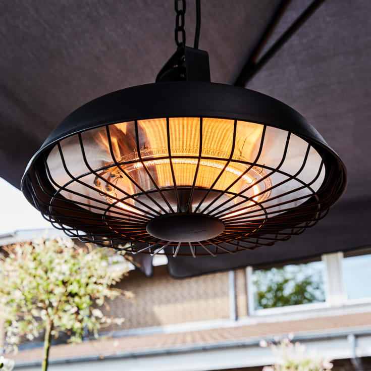 Hortus terrassevarmer, lofthængt, 600/1200/1800W, sort
