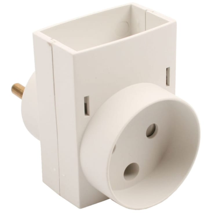 Dobbeltstik D-3 1F+1R hvid