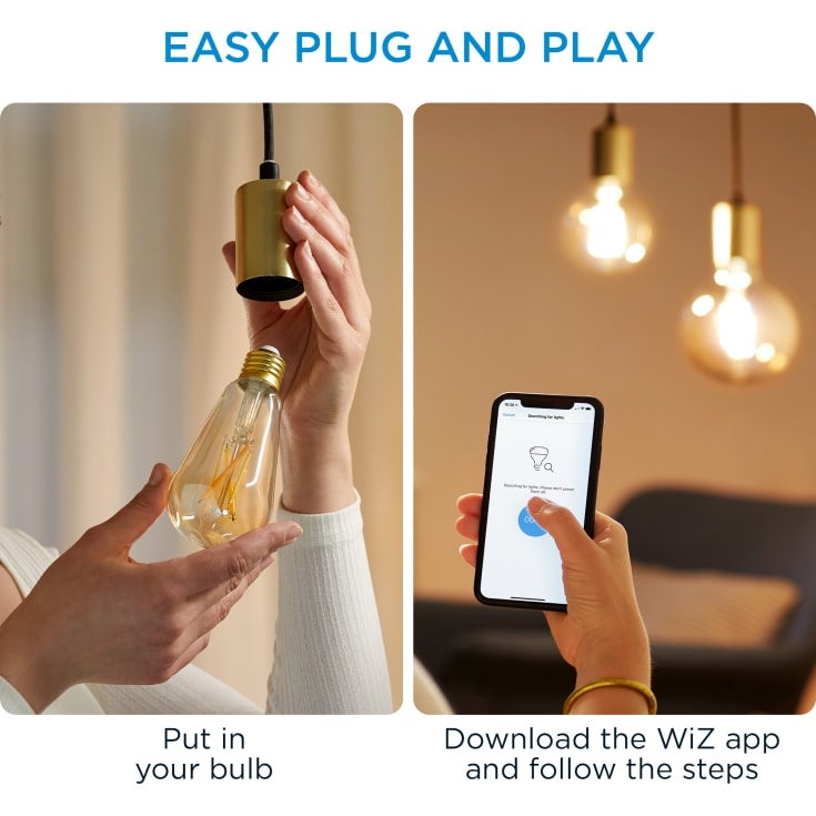 Wiz E27 rørpære, justerbar hvit, 2-pack