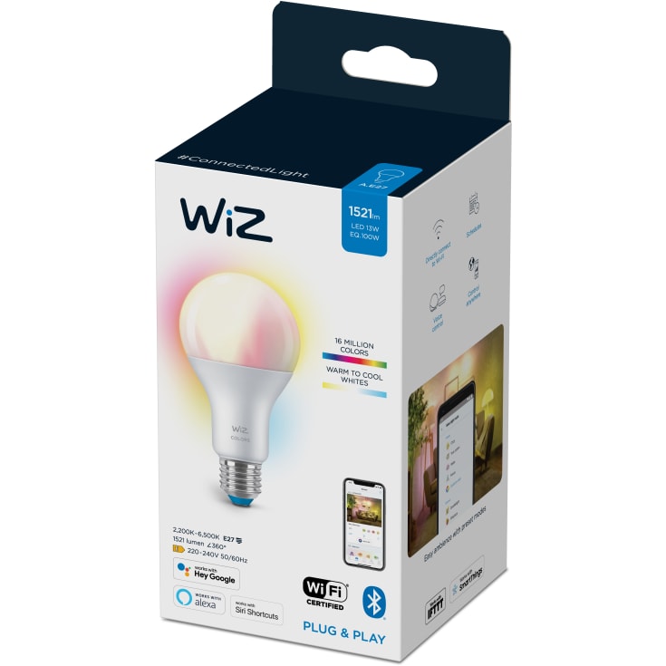 Wiz E27 standardlampa, färgförändring + vit