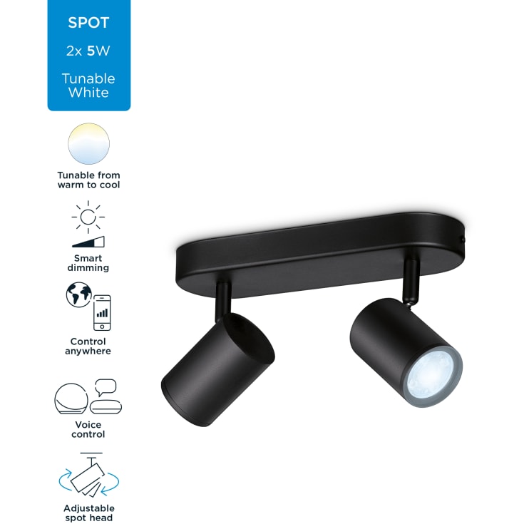 Wiz Imageo takspotlight, justerbar vit, svart
