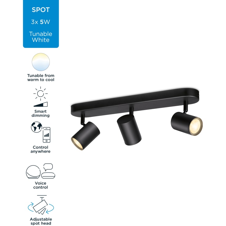 Wiz Imageo takspotlight, justerbar vit, svart