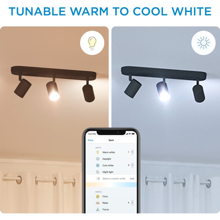 Wiz Imageo spotlampe, justerbar hvid, sort