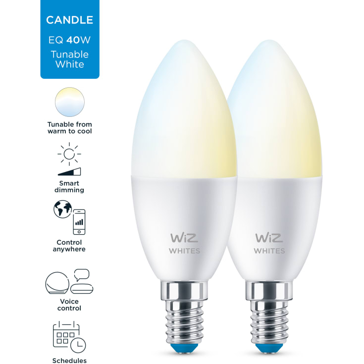 Wiz E14 mignonpære, justerbar hvit, 2-pack