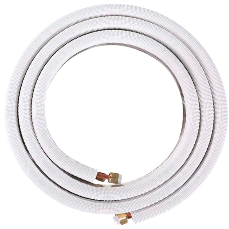 Kobberrør til varmepumper 5m 1/4′′ x 3/8′′ med omløber
