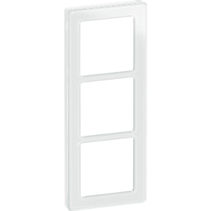 LK Fuga Pure designramme, 3x1 modul, hvid glas