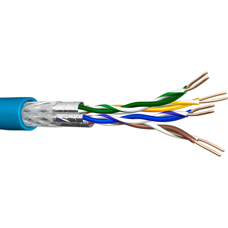 305 meter Datakabel U/FTP Kat.6A 4P AWG23 LSHF blå B305