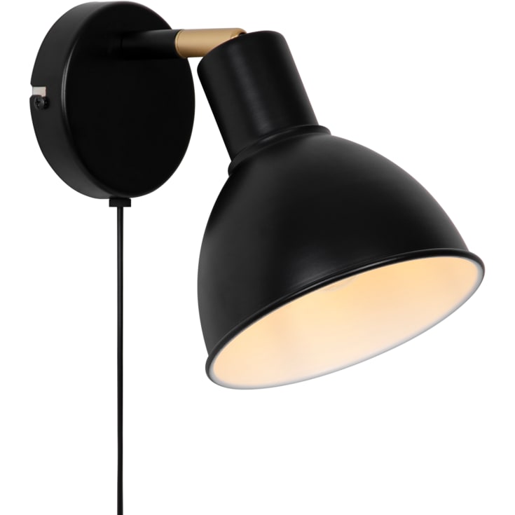 Nordlux Pop vägglampa, svart/mässing