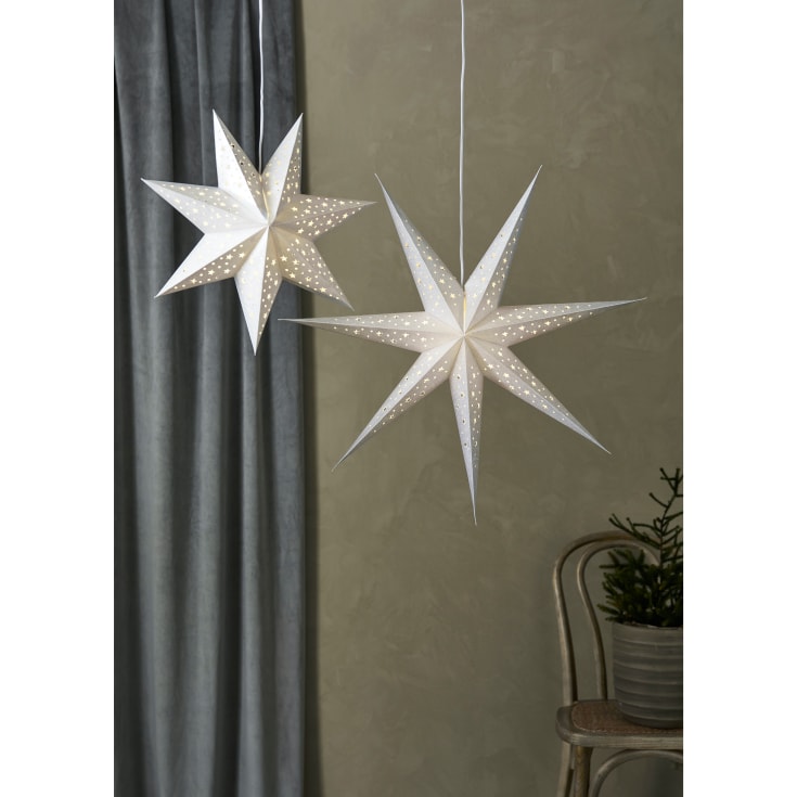 Markslöjd Blank julestjerne med lys, 75 cm, sølv
