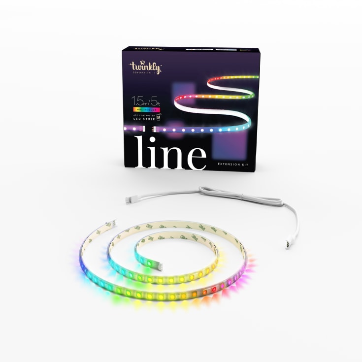 Twinkly Line magnetisk LED bånd forlængersæt, 1,5 meter, farvet lys