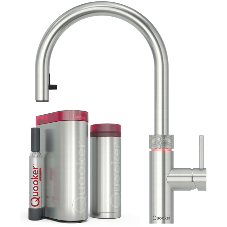 Quooker Flex 5 i 1 køkkenarmatur, Pro3B & Cube, rustfrit stål