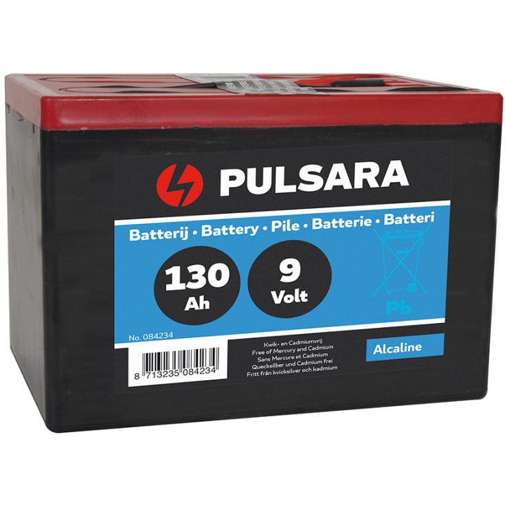 Elektrisk gjerde batteri alkalisk 9V 130Ah