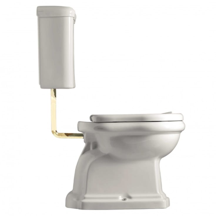 Lavabo Retro Low toilet, hvid/messing