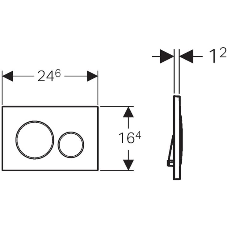 Geberit Sigma 20 betjeningsplate, matt hvit/hvit