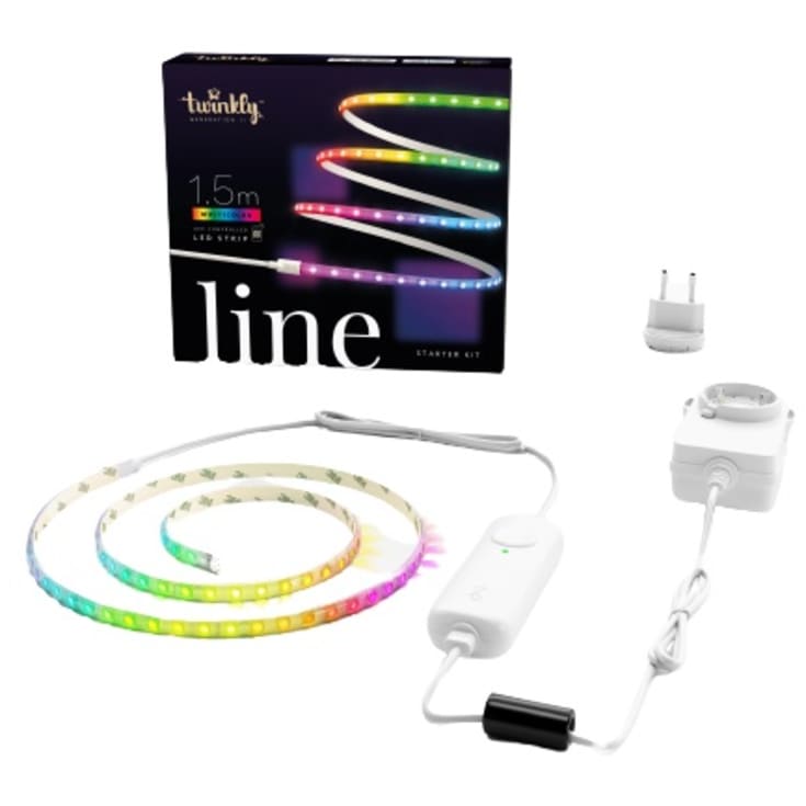 Twinkly Line magnetisk LED bånd startsæt, farvet lys, 1,5 meter