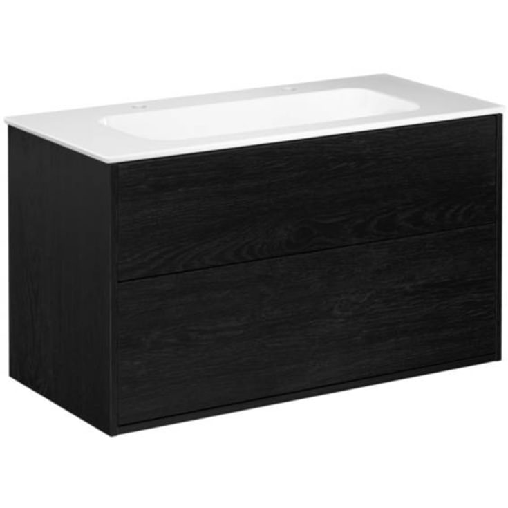 Gustavsberg Artic møbelpakke, 100x47 cm, sort ask/hvid