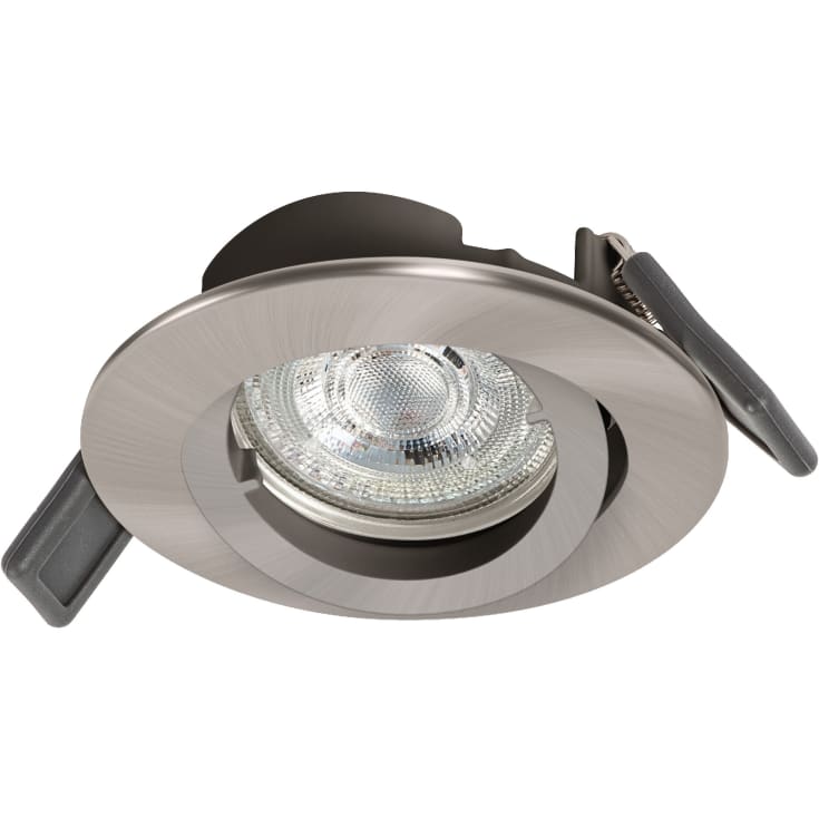 Ledvance Recess downlight, 2700K, 4,3W, børstet stål