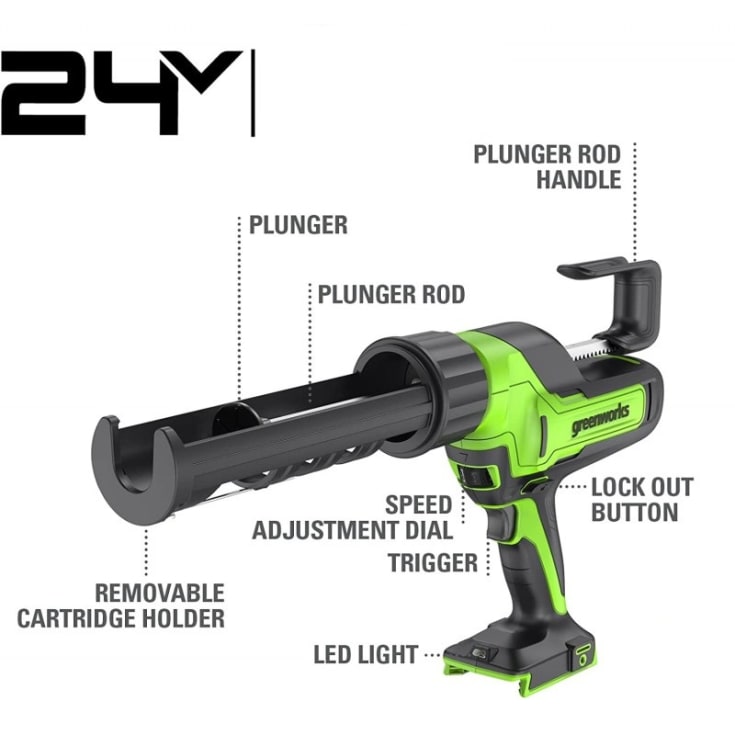 Greenworks fugepistol - 24V u. batteri