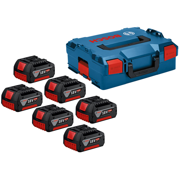 Bosch batteripakke m. 6stk 4,0Ah batterier i L-Boxx