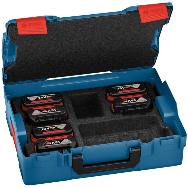 Bosch batteripakke m. 6stk 4,0Ah batterier i L-Boxx