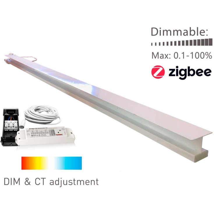 Green:ID CCT LED skinne, troldtekt, undercountersunk, driver, 120 cm, 2700-4000K