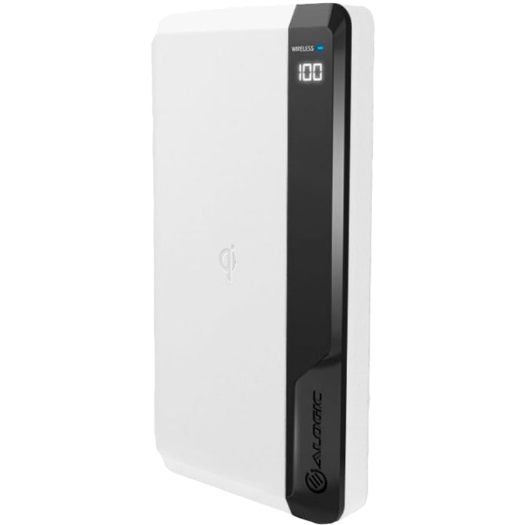 Alogic powerbank, trådløs opladning, 10.000 mAh, hvid