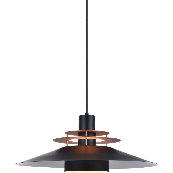Halo Design Rivoli pendellampe, svart/børstet stål