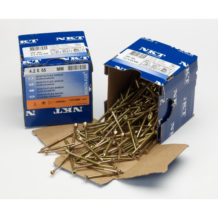 Montageskrue 5,3 x 70 mm, FZB GUL, TX20, UH, 200 stk.
