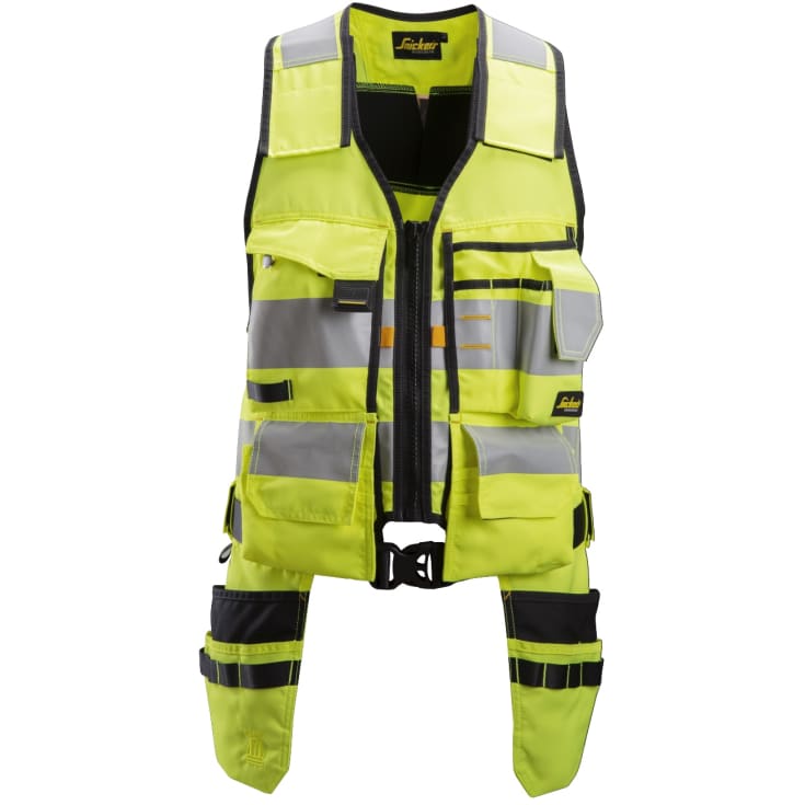 Snickers high-Vis værktøjsvest 4230, gul/sort, kl.1, str. XL