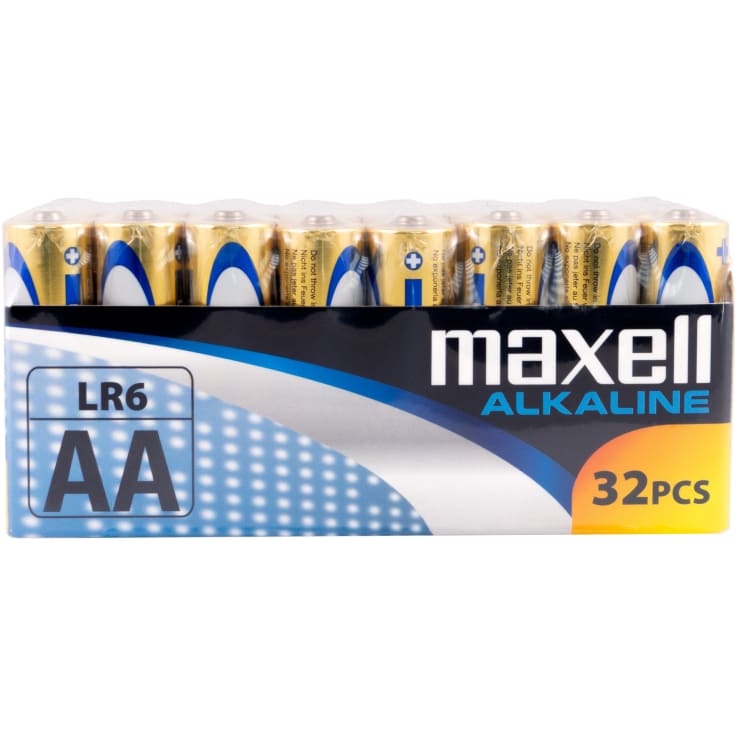 Maxell AA batterier, 32 stk.