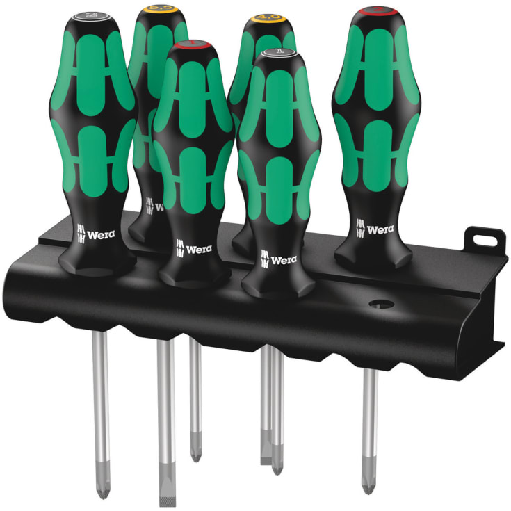 WERA 335/350/355/6 skrutrekkersett Kraftform Plus, 6 deler